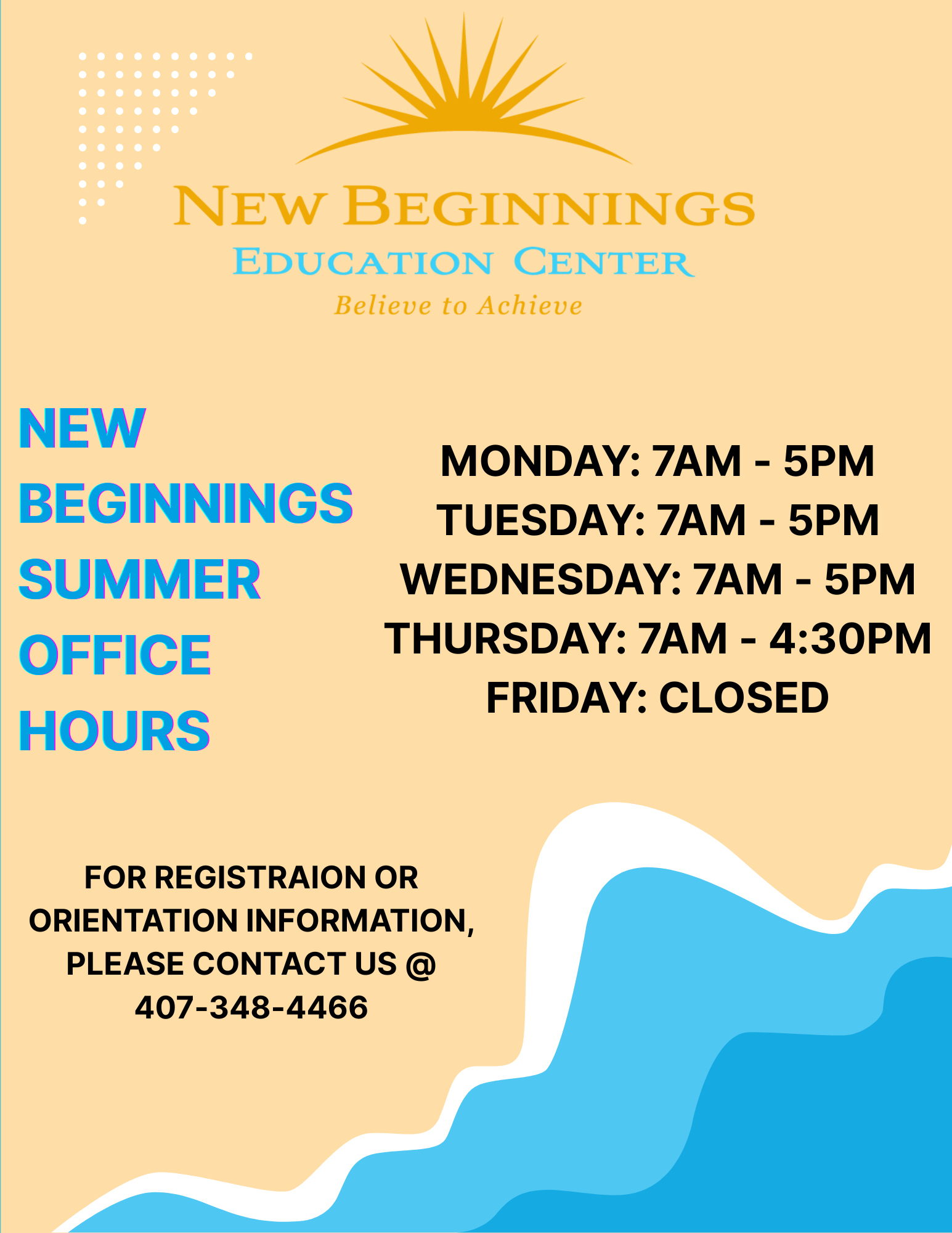  Image of beach with office hours